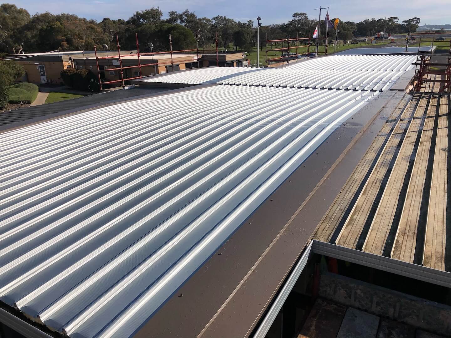 Dow Administration rooftop corrugated roofing